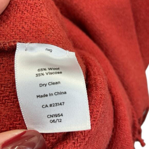 Talbots Poncho Shawl Cardigan Women One Size Wool Fringe Hippie Boho - Picture 7 of 11